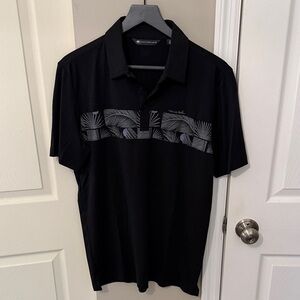 Travis Mathew Black Polo with Leaf Pattern